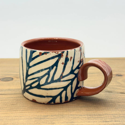 Mug 10oz: Blue Leaves