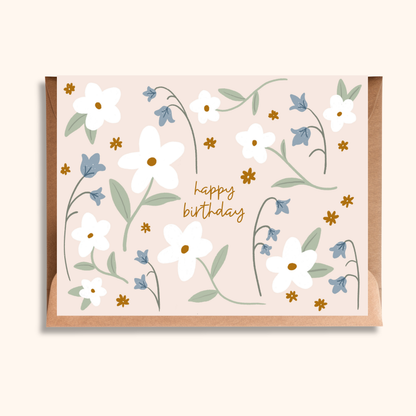 Happy Birthday Floral Pattern