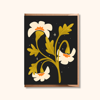White Flower Card
