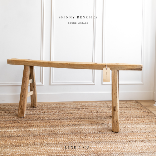 Skinny Vintage Wooden Stool