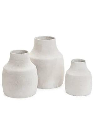 Beige Ceramic Textured Vase