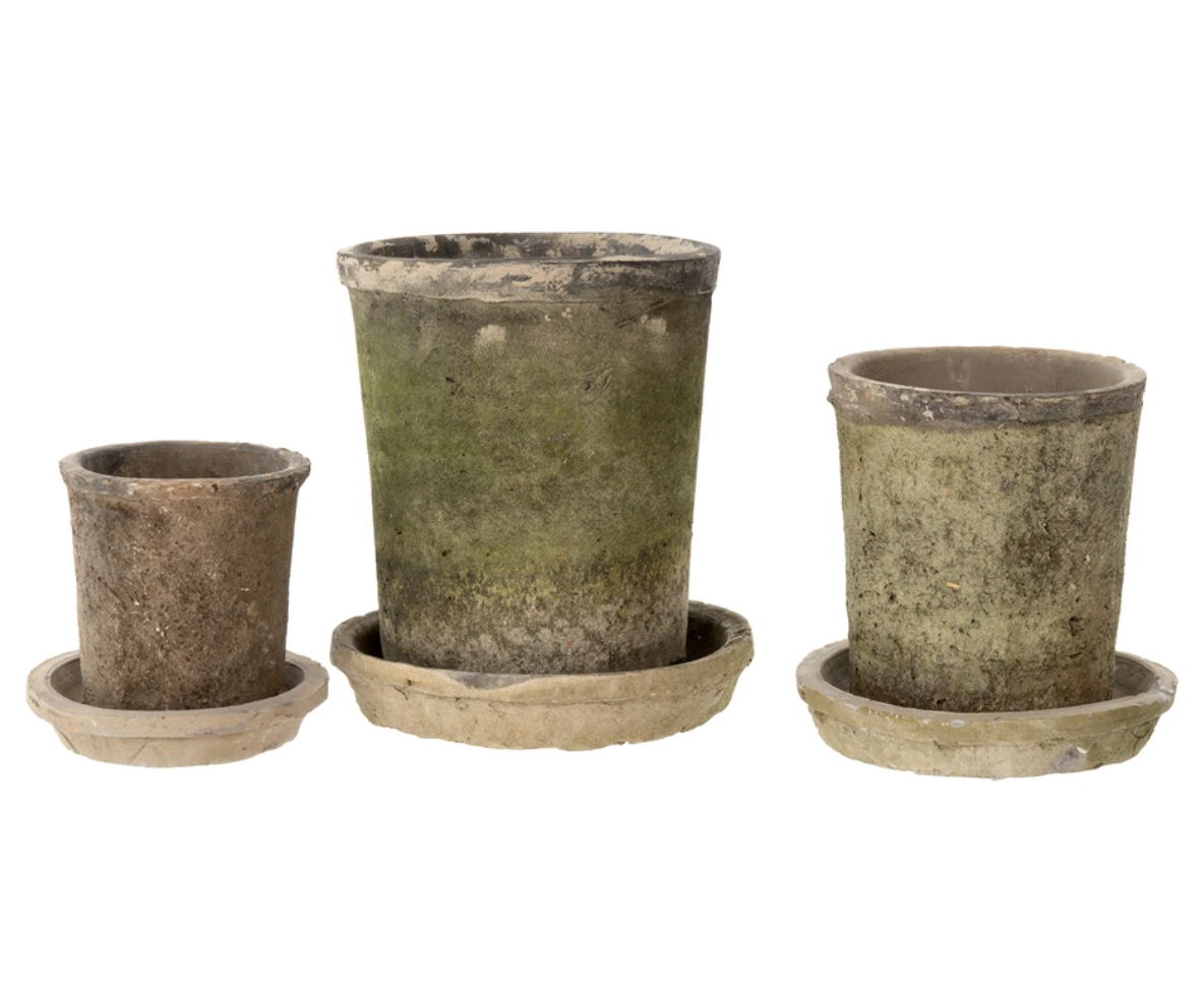 Aged Clay Cylinder Pot