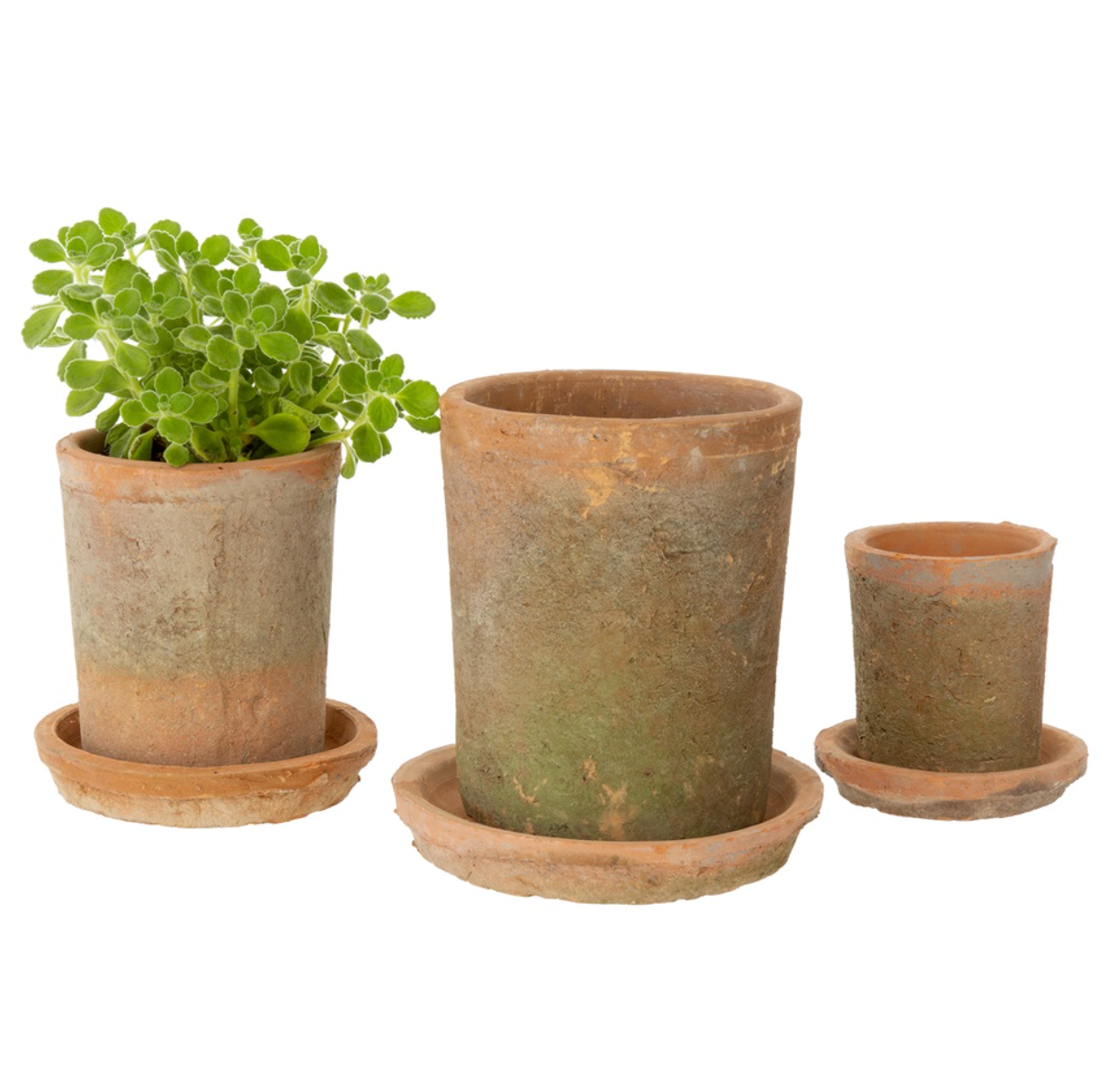 Aged Clay Cylinder Pot