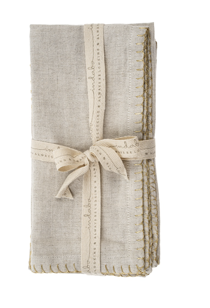 Gold Blanket Stitch Napkins
