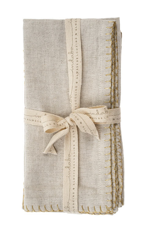 Gold Blanket Stitch Napkins
