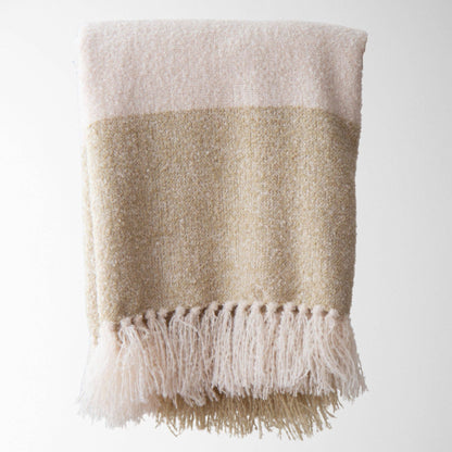 Oden Textured Boucle Throw: Cream / 50" X 60"