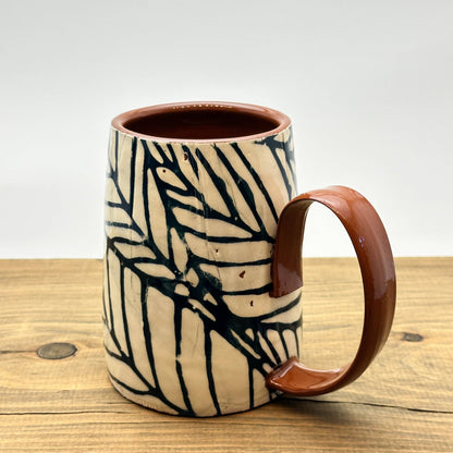 Large mug 18oz: Blue Leaves
