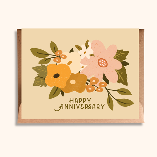 Boho Happy Anniversary Card