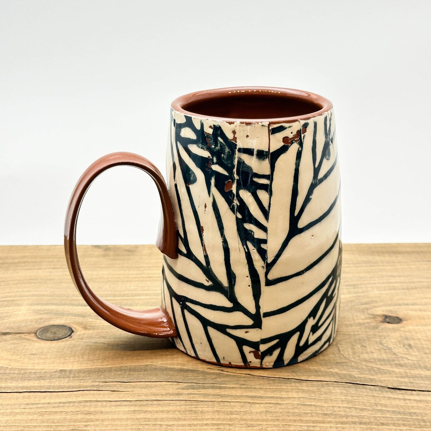 Large mug 18oz: Blue Leaves