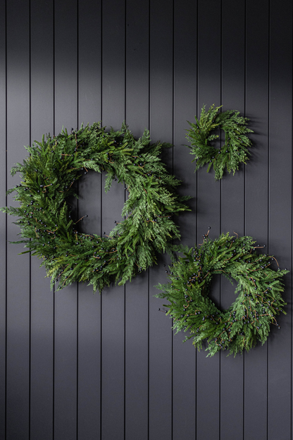 24" Berry Norfolk Cypress Real Touch Wreath