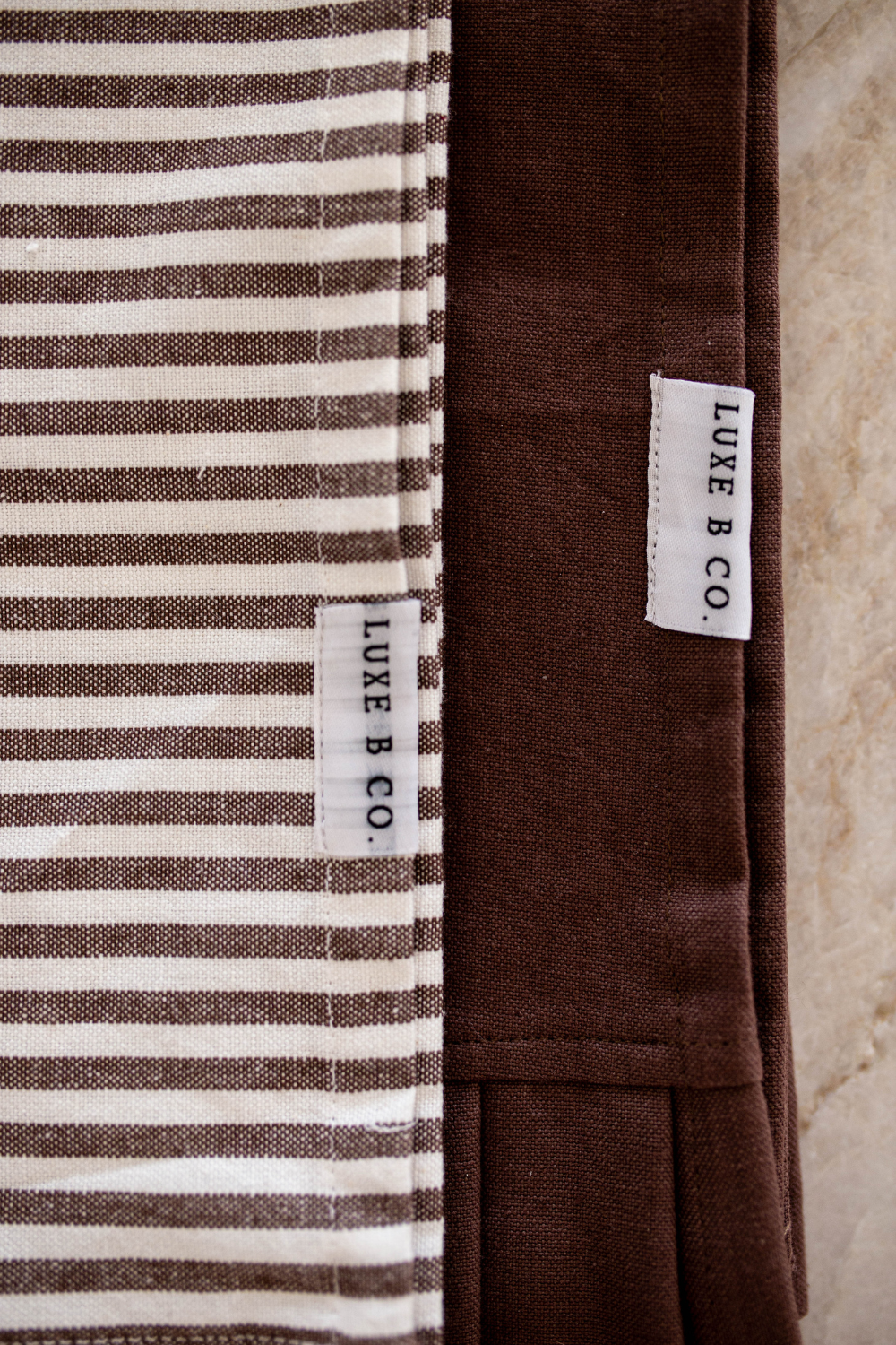 Brown & White Stripes Ruffle Kitchen Towel