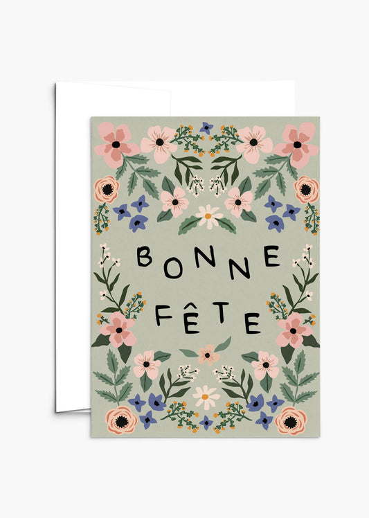 Bonne Fete Garden Birthday card
