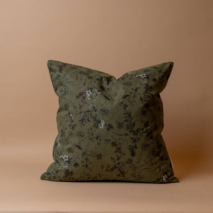 Reina Floral Linen Pillow: 20"x20"