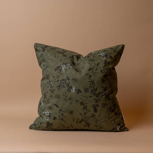 Reina Floral Linen Pillow: 20"x20"