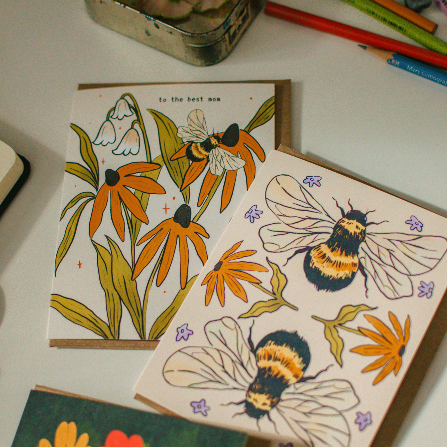 Bumblebee Blank Greeting Card