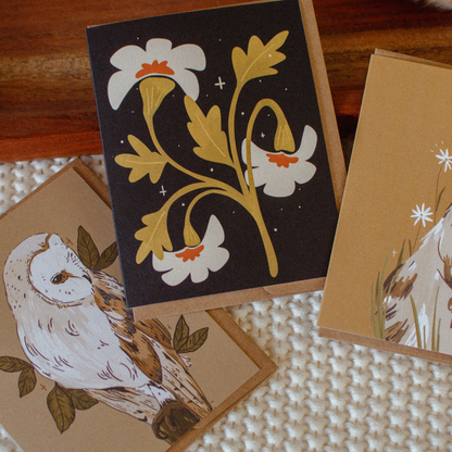 White Flower Card