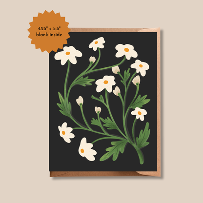 White Flower Greeting Card