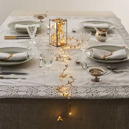 Gold Leaf Fairy Light String: 2 Batteries Included