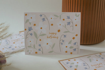 Happy Birthday Floral Pattern