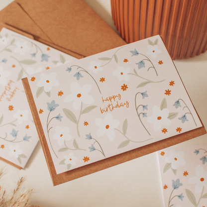 Happy Birthday Floral Pattern