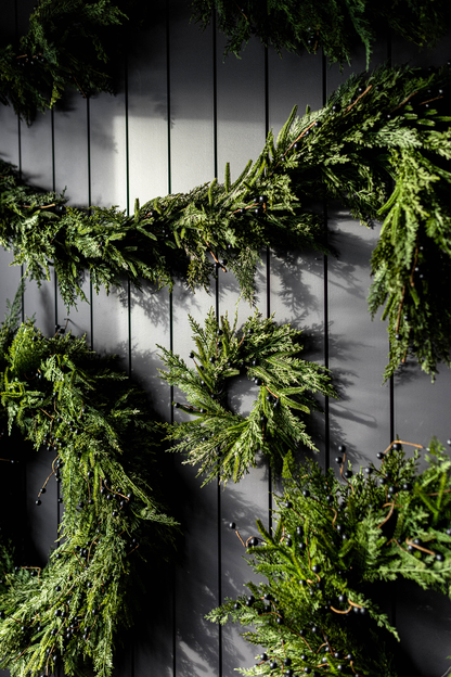 24" Berry Norfolk Cypress Real Touch Wreath
