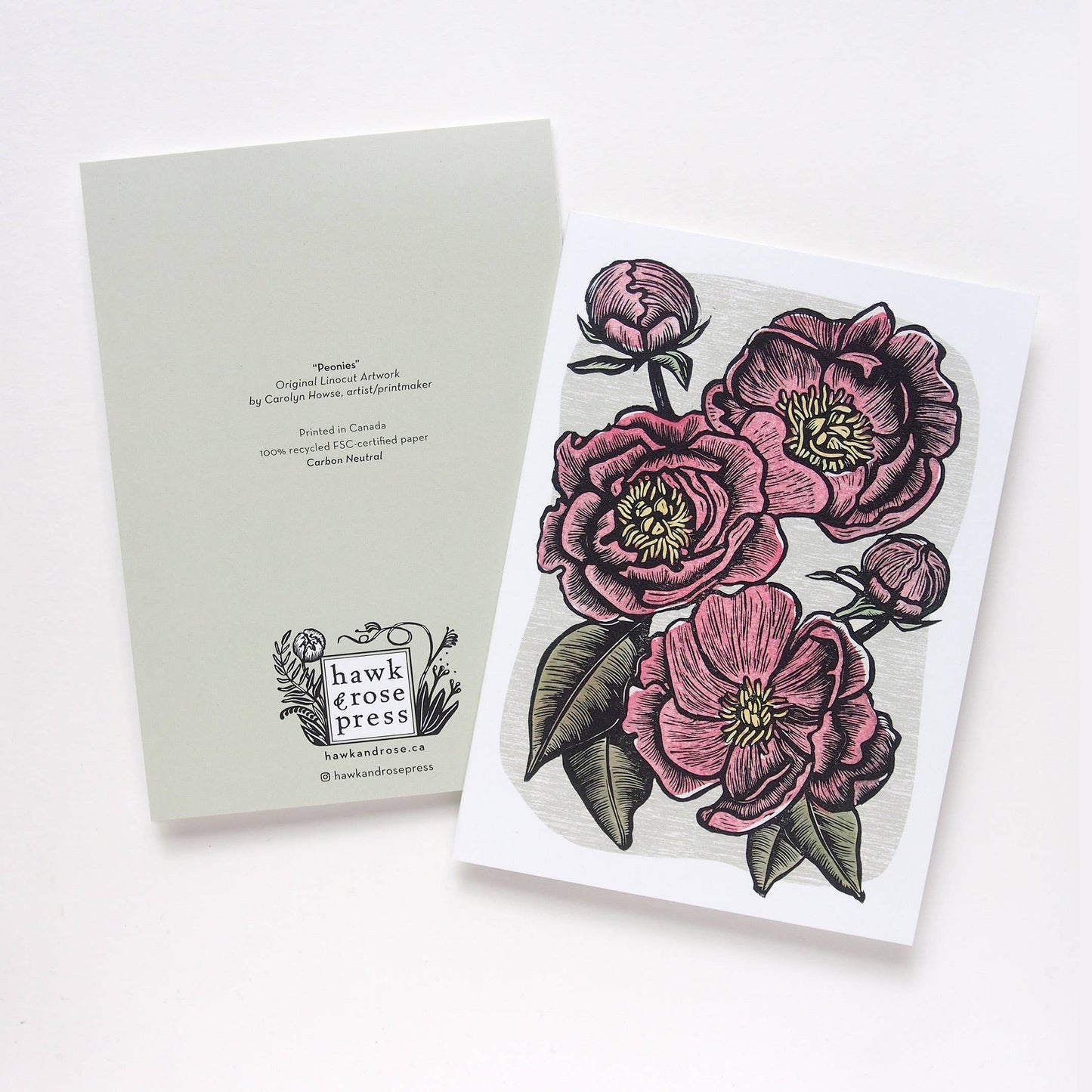 ‘Peonies’ Blank Card