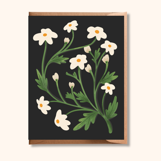 White Flower Greeting Card