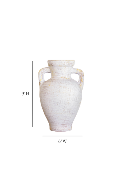 Lesbos White Urn Vase: Small