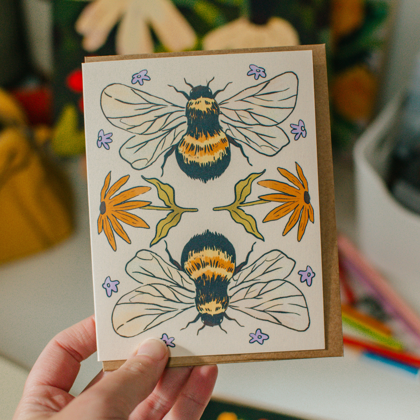Bumblebee Blank Greeting Card