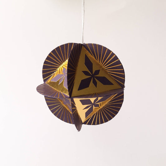 Globe Ornament Kit - Prism 8 sided - Gold/Purple