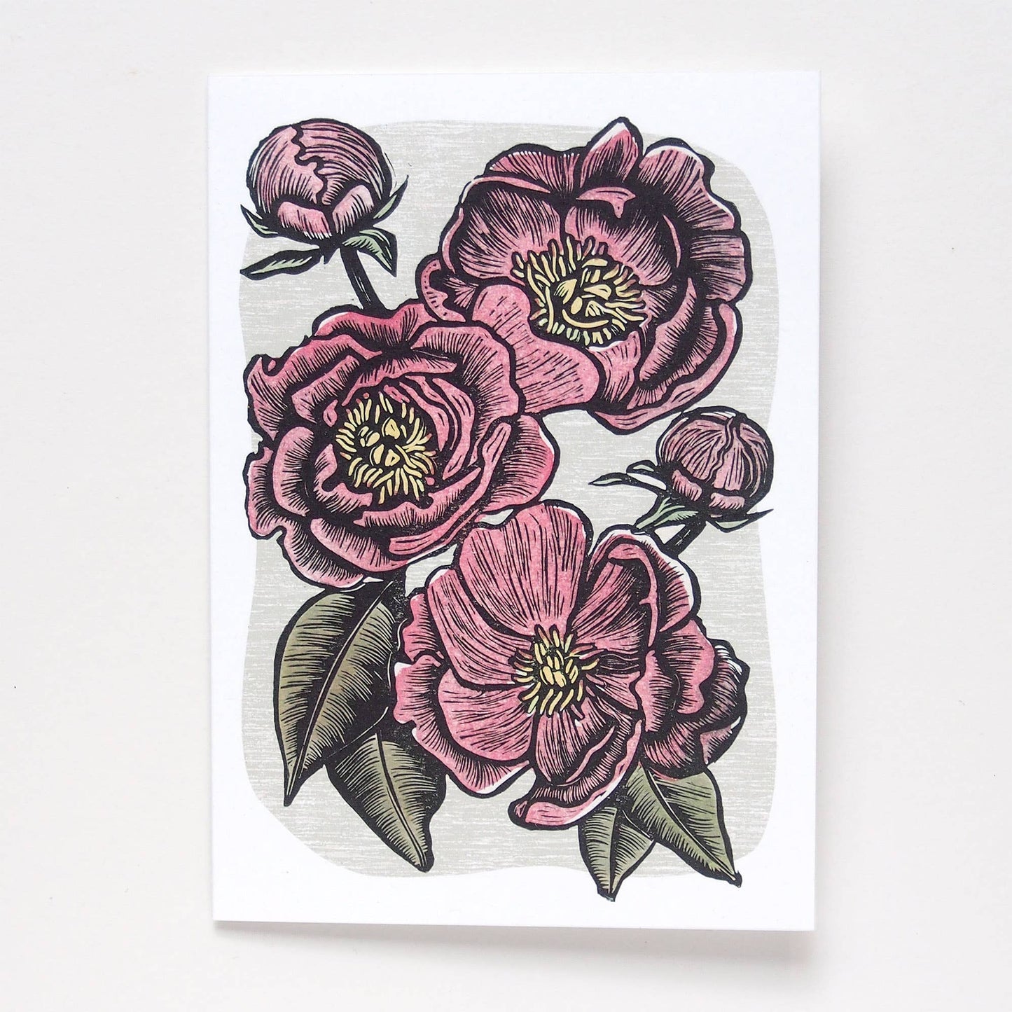 ‘Peonies’ Blank Card