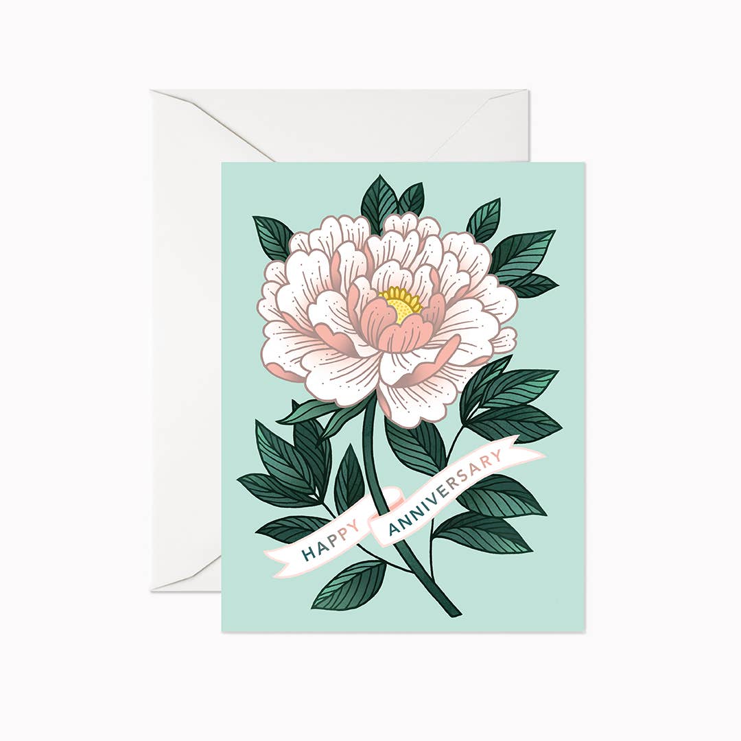 Happy Anniversary Peony Card