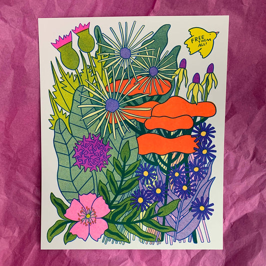 Free Them All - Prairie Risograph Print