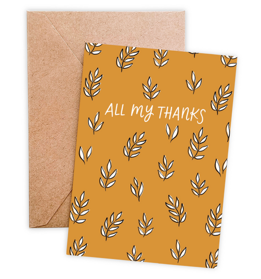 All My Thanks Greeting Card